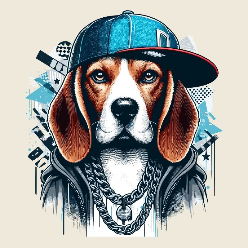 Beagle Gangsta Hund Cappy Geschenk