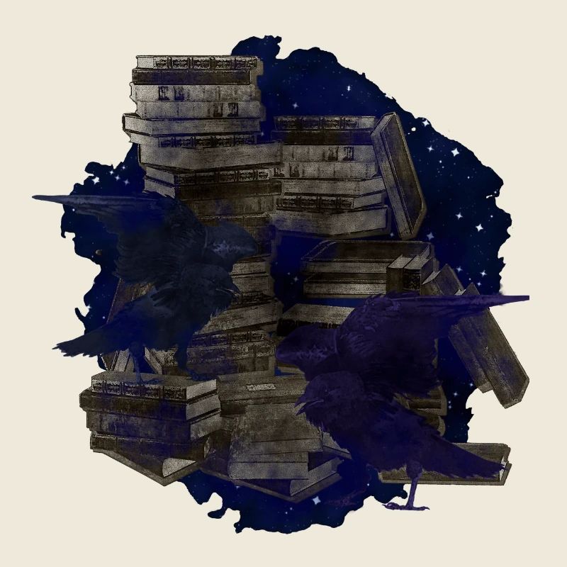 Bücher Design, kolkrabe, Geburtstagsgeschenk Mann