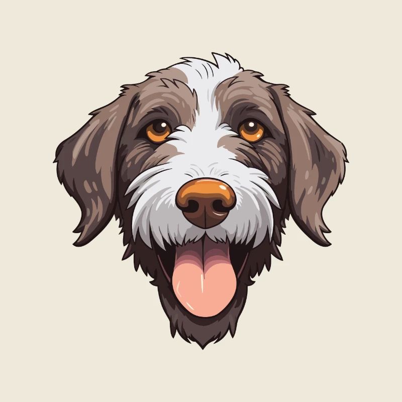 Deutsches drahthaariges Pointer-Hund-Rasse-Aquarell-Auto