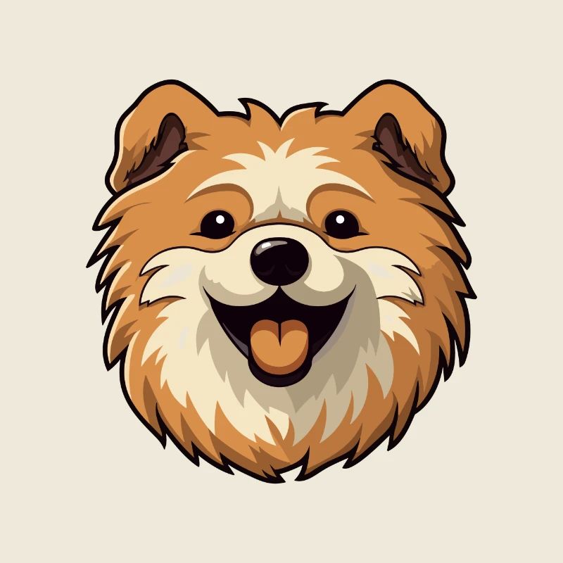 Keeshonden chien race aquarelle dessin animé kawaii cli