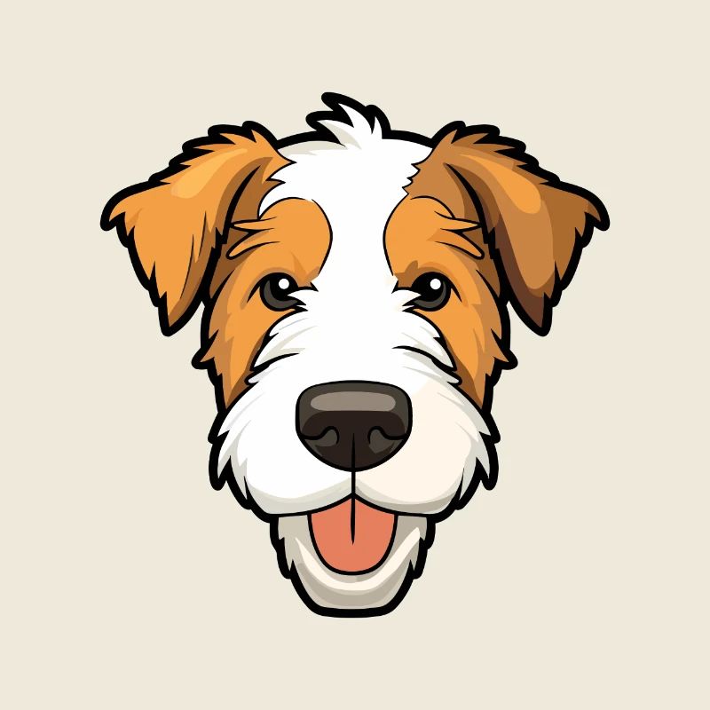 Draht Foxterrier Hunderasse Aquarell Karikatur Kawa