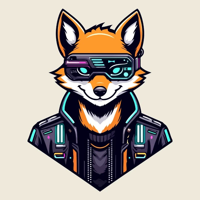 Cyber Fox Neon Tech Wild