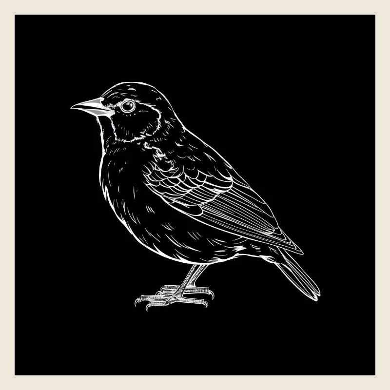 Vogel, schwarz-weiß