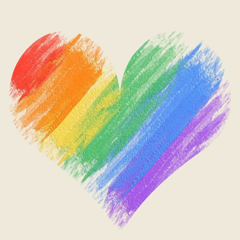 Regenbogenherz Pinselstrich