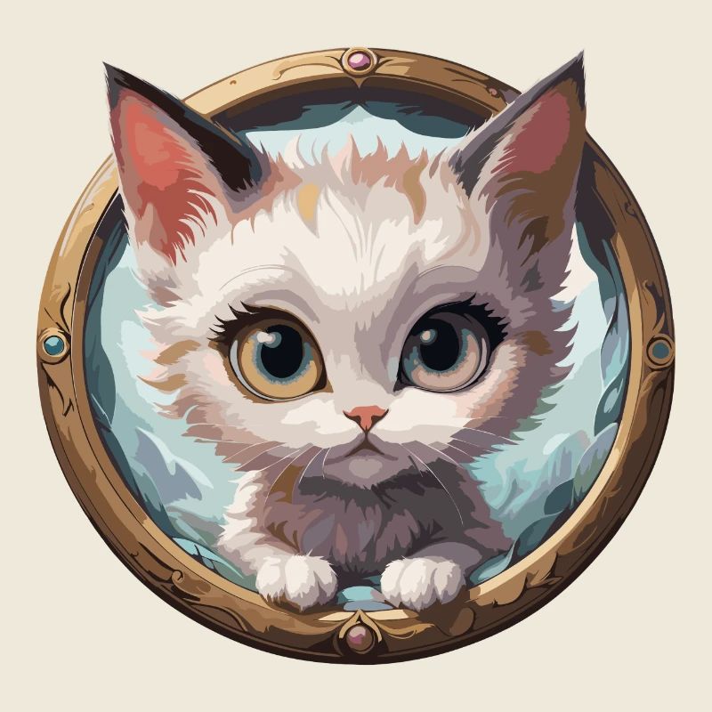 Kätzchen im Rundmedaillon