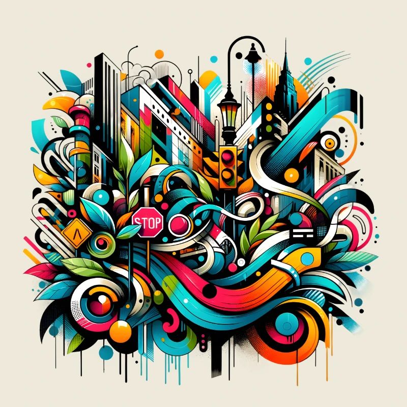 Illustration de graffiti dynamique Art urbain