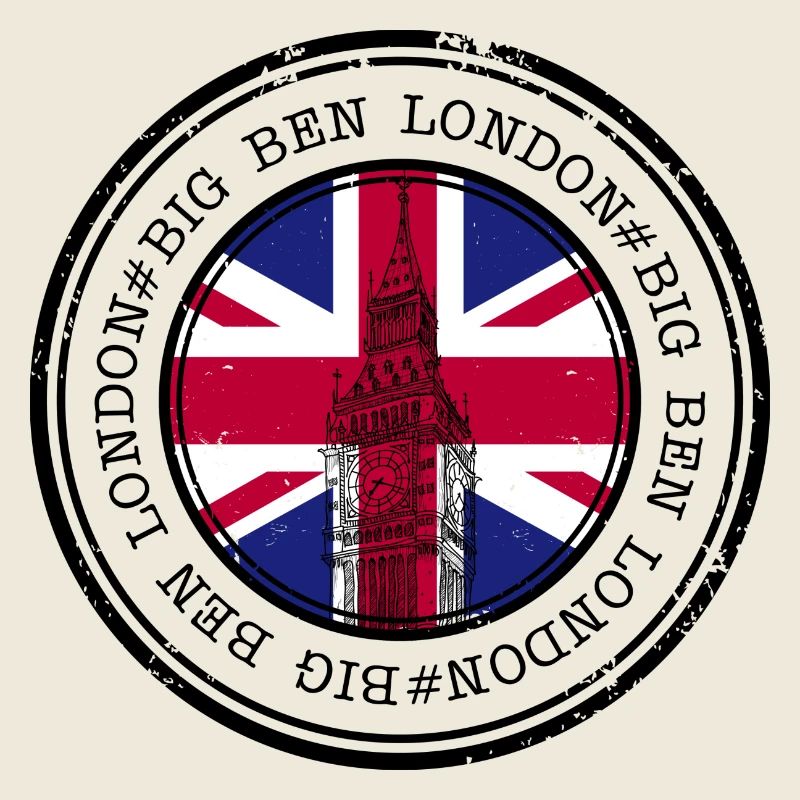 Union Jack Big Ben Stempel