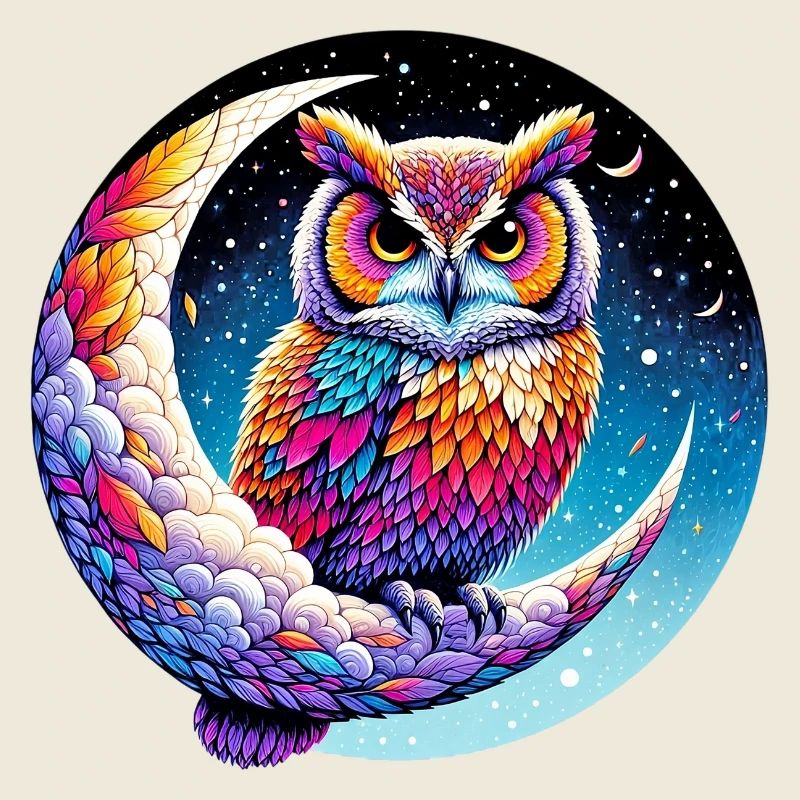 Hibou sur la Lune