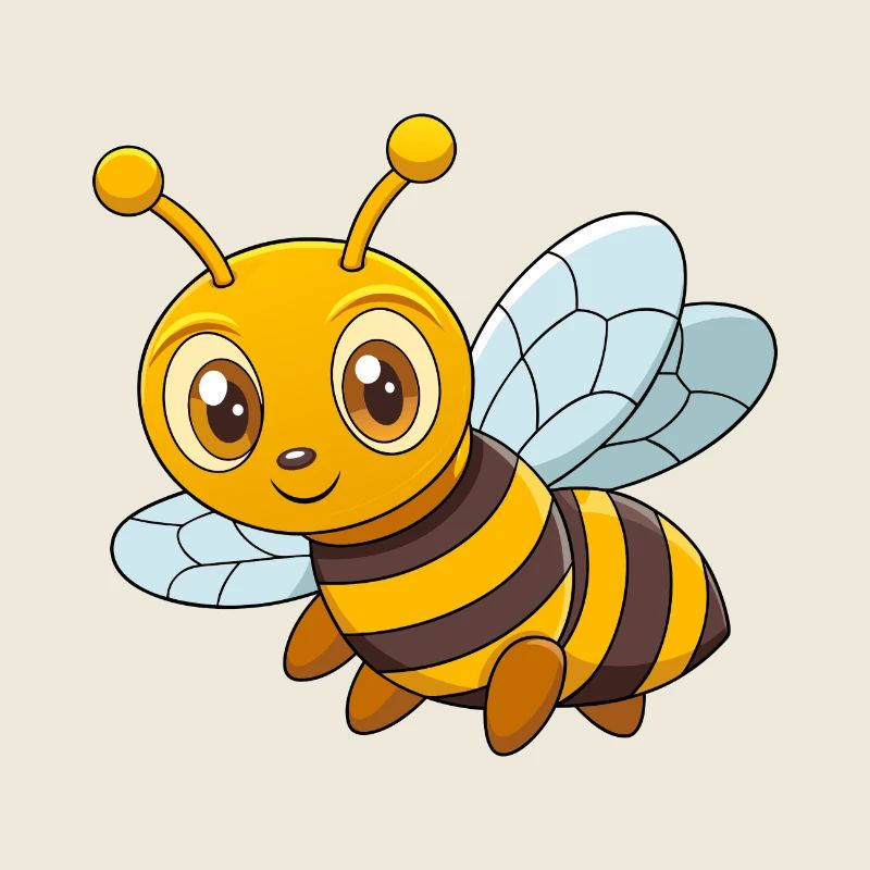 Bee Cute Mascot Cartoon Character Kawaii
