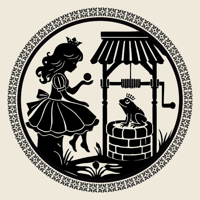Silhouette magique princesse et prince grenouille