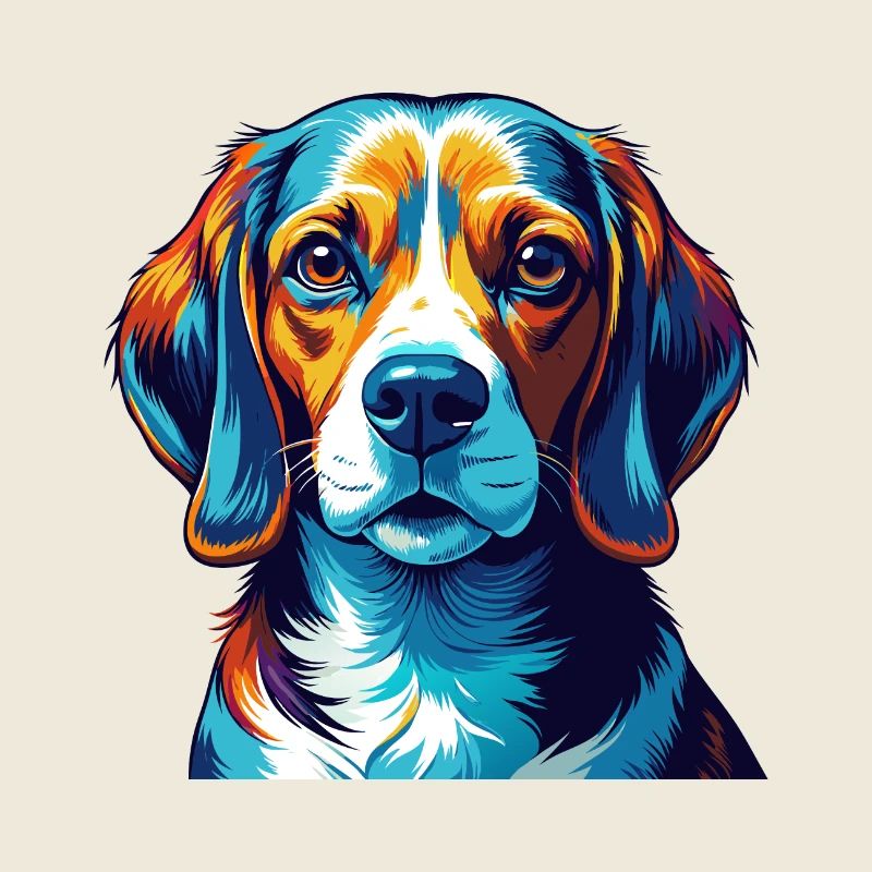 Kerry Beagle Hunderasse Bunte Karikatur Kawaii