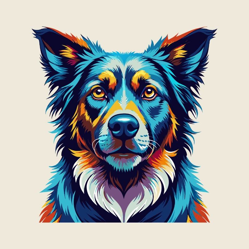 Schäferhund Hunderasse Bunte Karikatur Kawaii