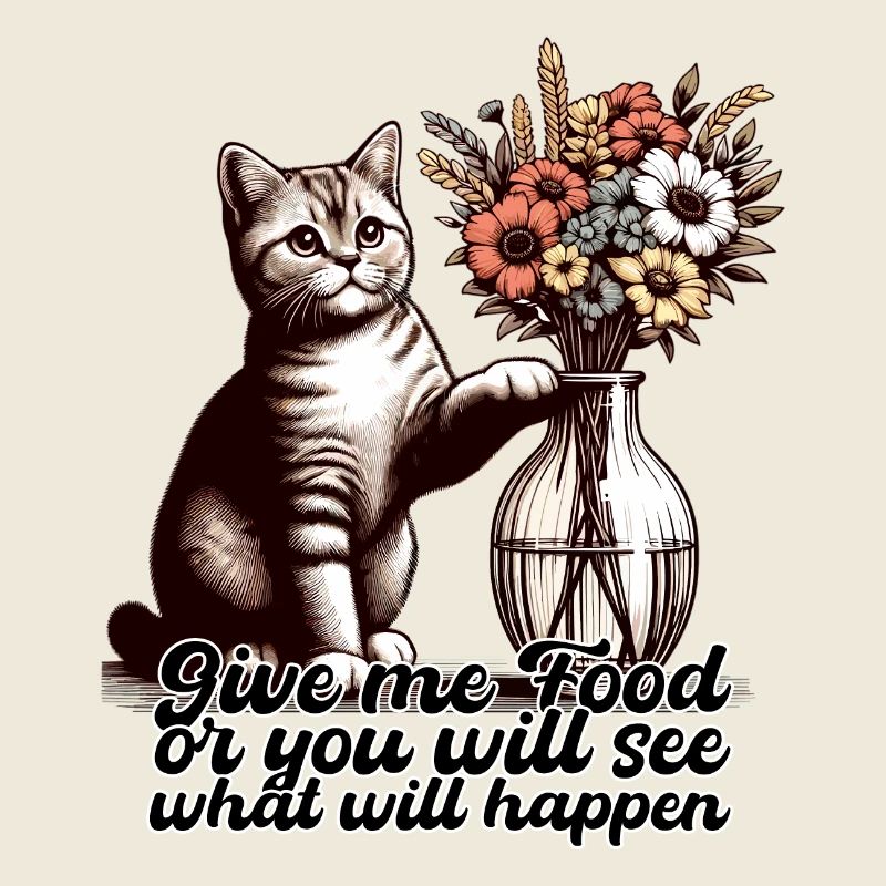 BKH British Shorthair Cat Vase Renverser sur le cadeau