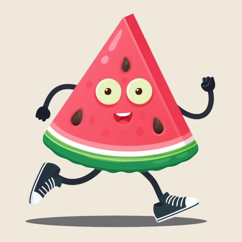 Pastèque sport cartoon 