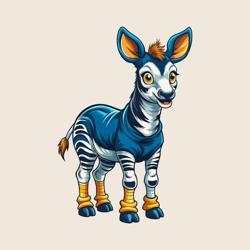 Okapi Cool Kawaii Cartoon Charakter Clipart
