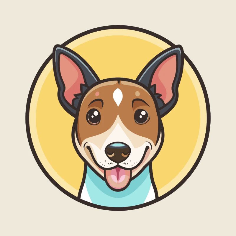 Chien Fox Terrier Chilien Drôle de Dessin Animé Kawaii
