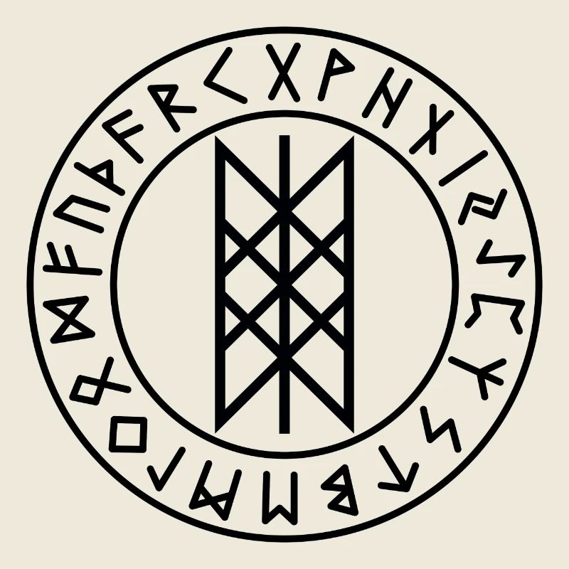 Wyrd black runes circle