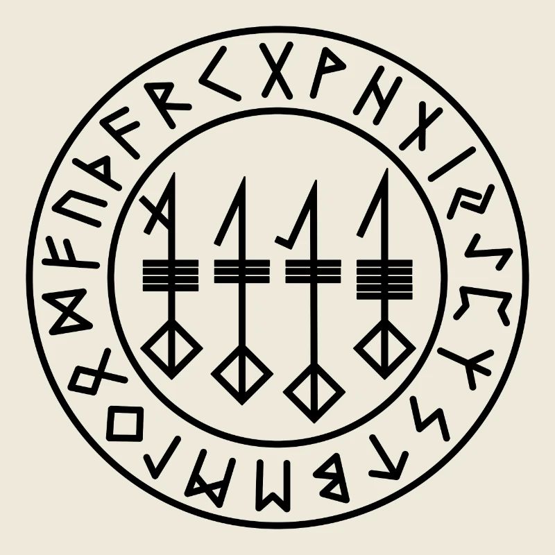 Svefnthorn-Kreisrunen in schwarzer Farbe
