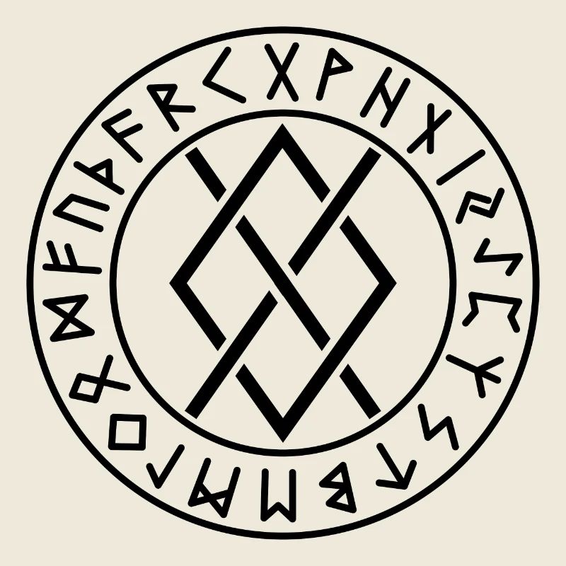 Gungnir-Kreis-Runen schwarze Farbe