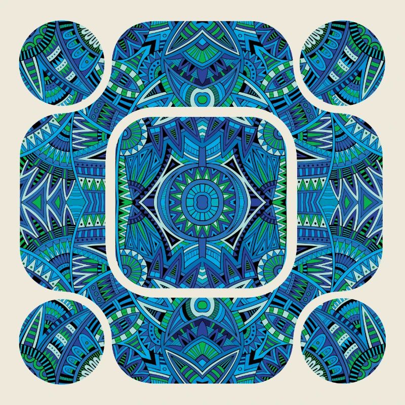 Blue Aztec Abstract