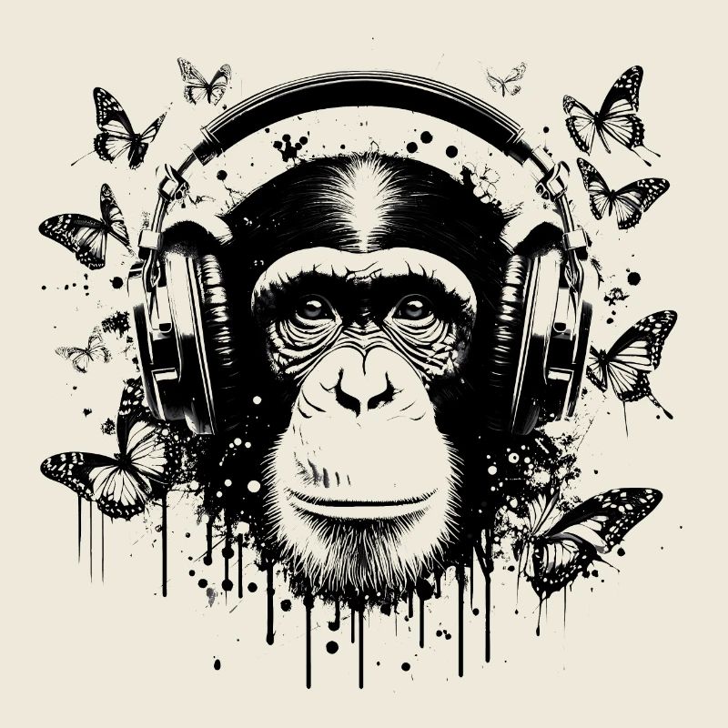 GROOVIN' MONKEY MIT KOPFHÖRERN