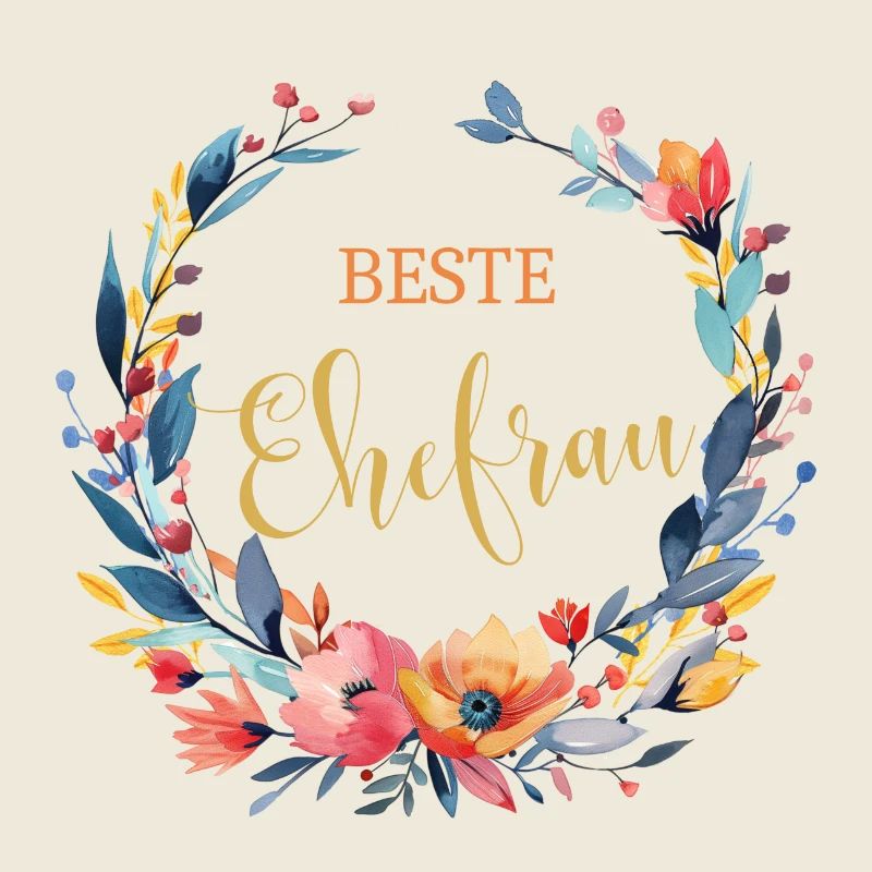 Beste Ehefrau! Floral, personalisierbar