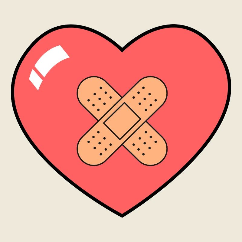 Herz mit Pflaster