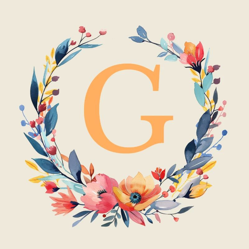 G Monogram, Couronne de fleurs, Personnalisable