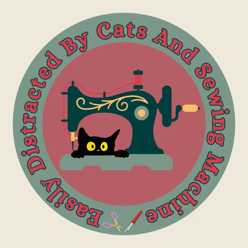 Easily Distracted By Cats And Sewing Machine