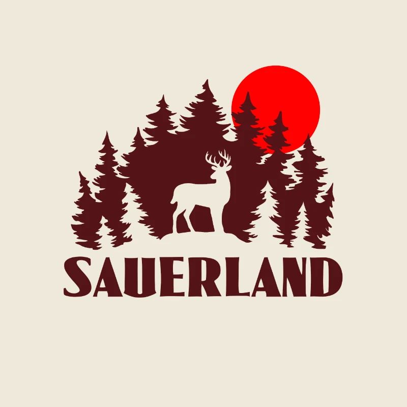 Cerf du Sauerland Coucher de soleil