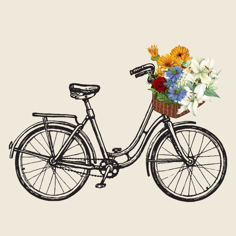 Vintage-Fahrrad mit Blumenkorb