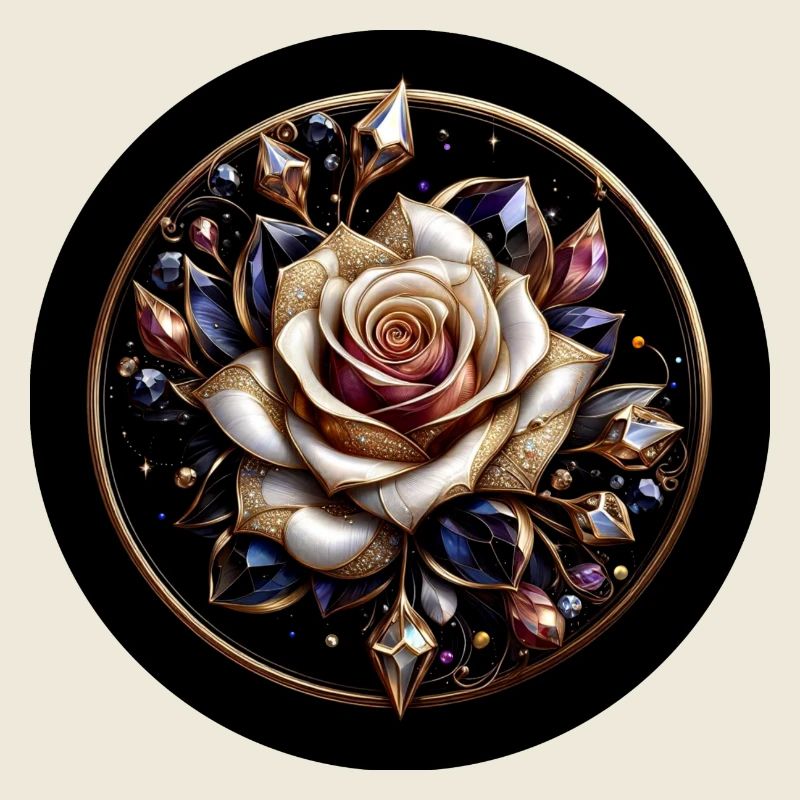 Rose im Diamantkranz - Rose Diamant Edelstein