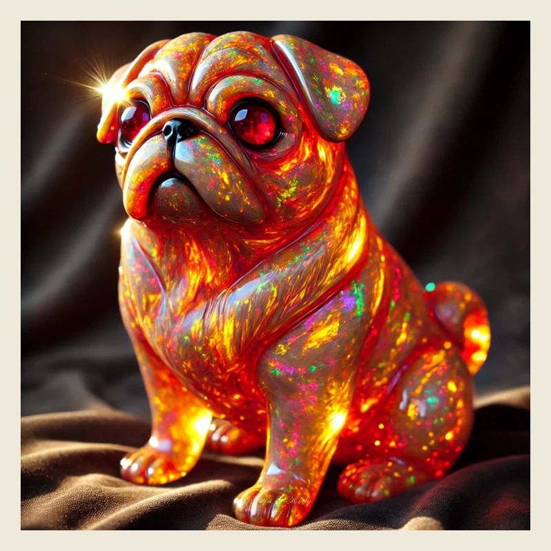 Farbexplosiver Bulldog Skulptur