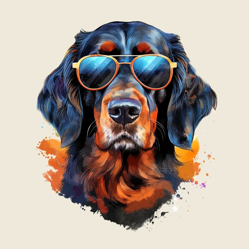 Gordon Setter mit Sonnenbrille
