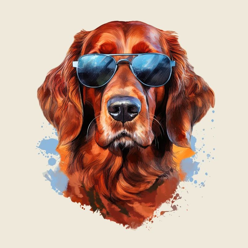 Irish Setter mit Sonnebrille