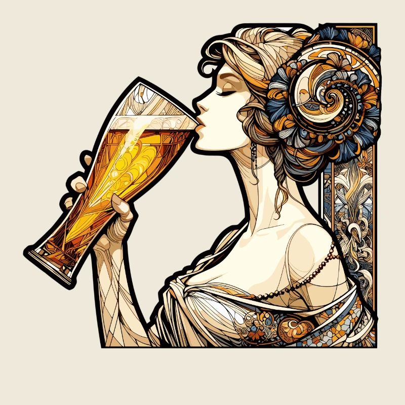 Frau trinkt Bier Geschenk