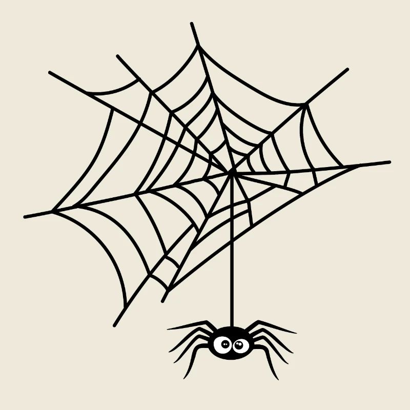 Halloween funny spider hanging from its web