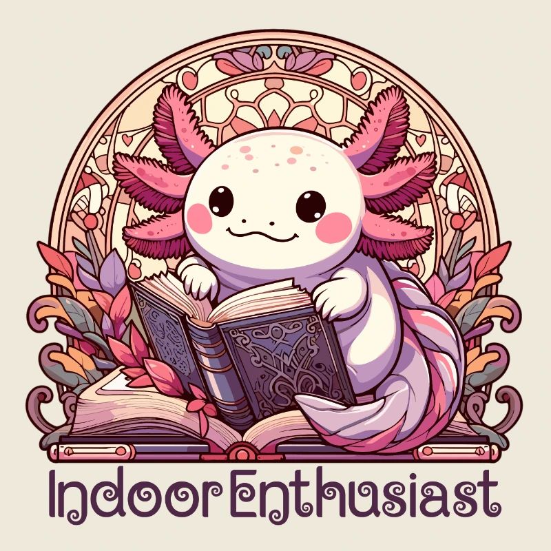 Axolotl Drinnen Enthusiast Buch Bücher Geschenk