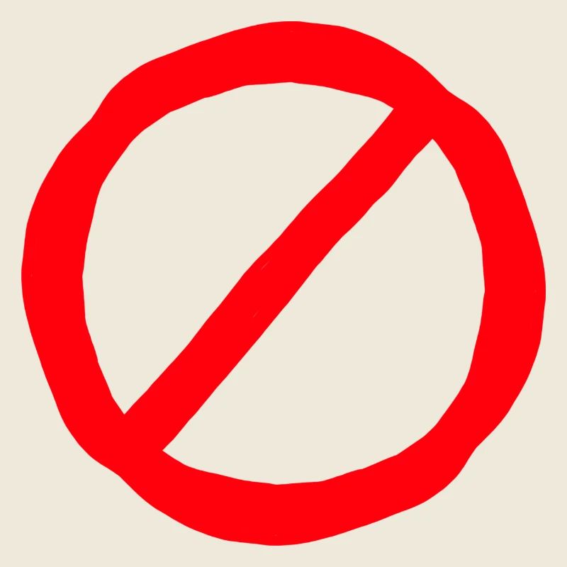 Prohibition sign comic style