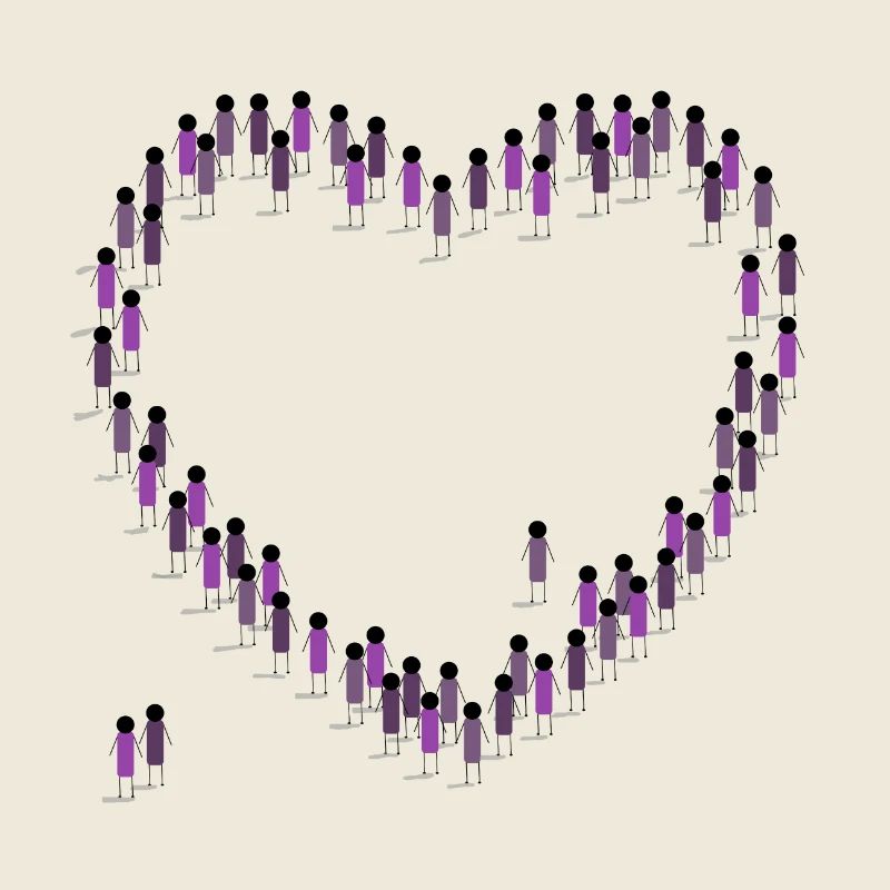 Foule, Coeur, Cohésion, Communauté, Violet