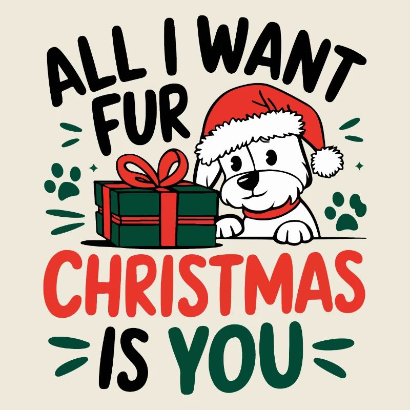 Festive Puppy Christmas Message Design
