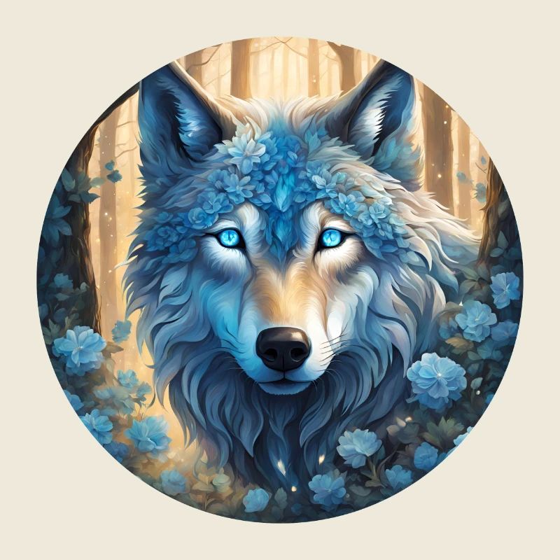 A mystical wolf's head
