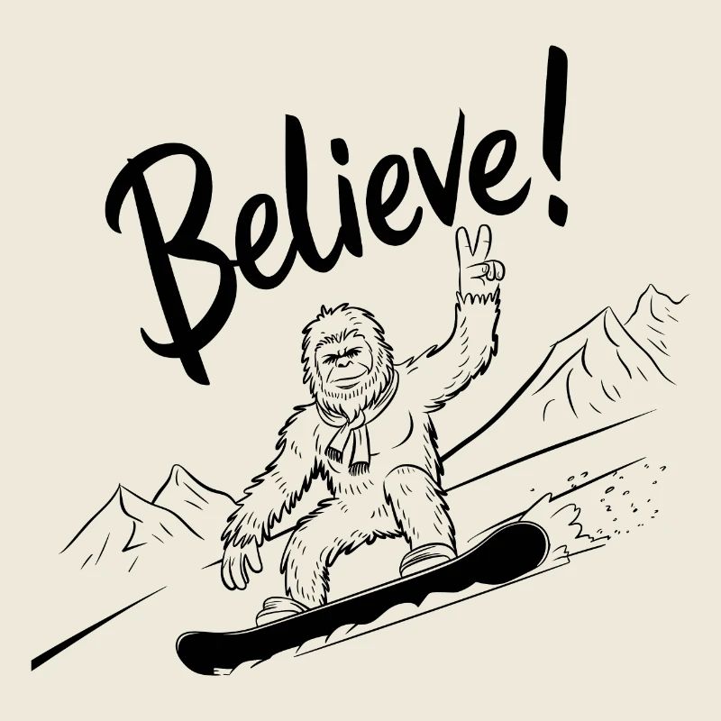 Sasquatch Bigfoot Snowboard Snowboarder