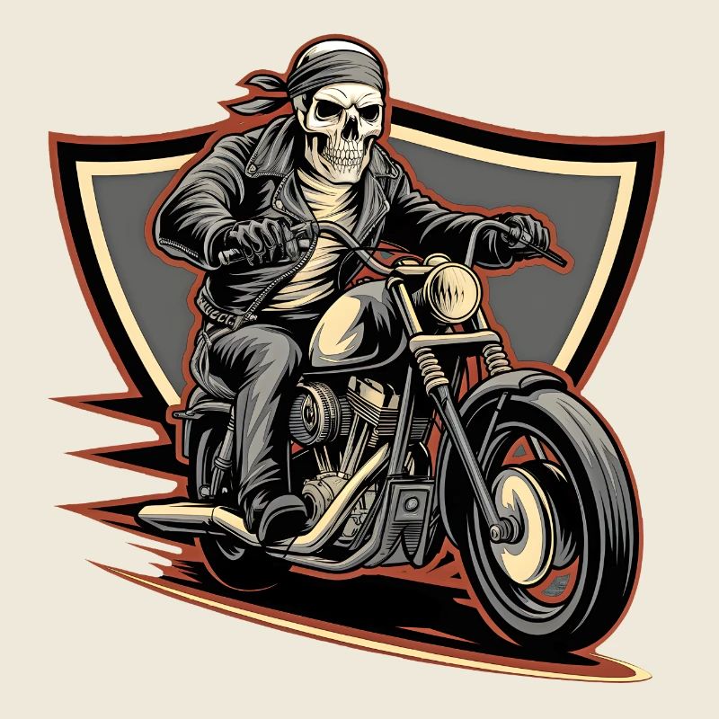 Fearless biker on a gloomy ride