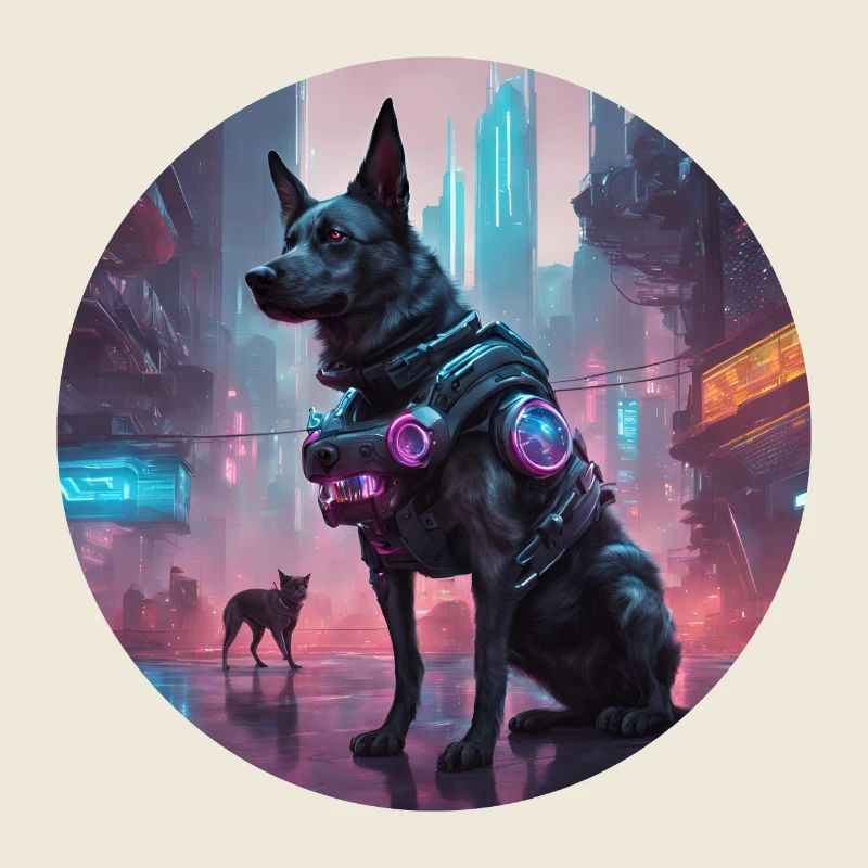Ein Cyberpunk-Hund