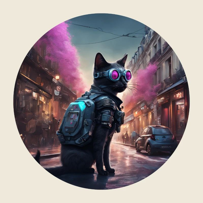 Eine Cyberpunk-Katze