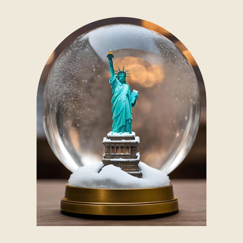 Die Freiheitsstatue in einer Schneekugel