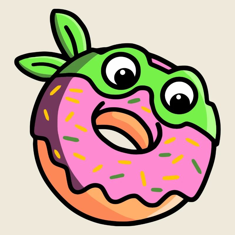 Cute Ninja Donut Fun Cartoon