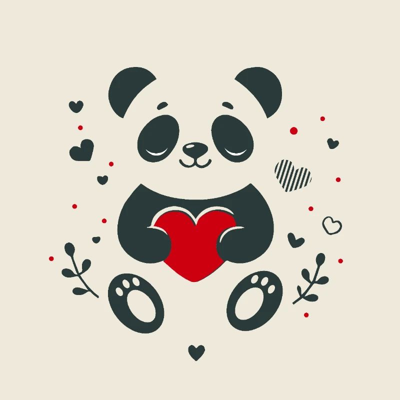 Panda mit Herz – Liebevoller Valentinsgruß