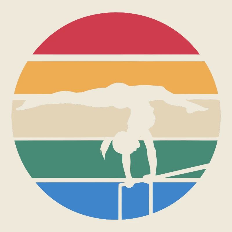 Sunset Silhouette on Balance Beam